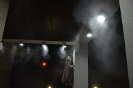 linear fog system against heat and mosquitos